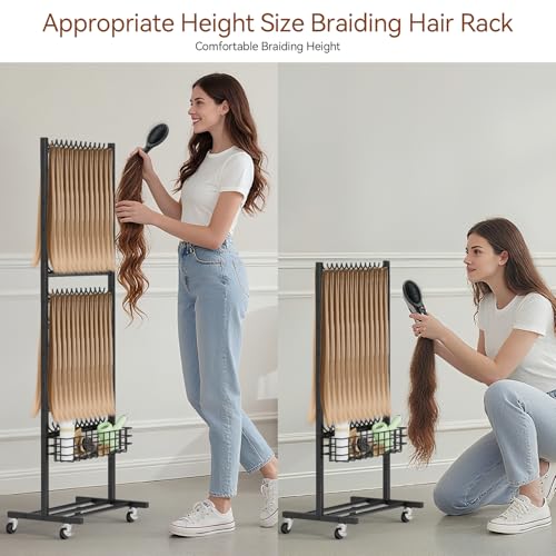 Braiding Rack 286 Pegs 2-Sided Hair Holder with Wheels