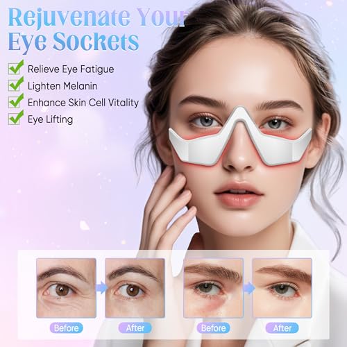 Under Eye Light Therapy Device with Eye Massage for Fatigue Relief