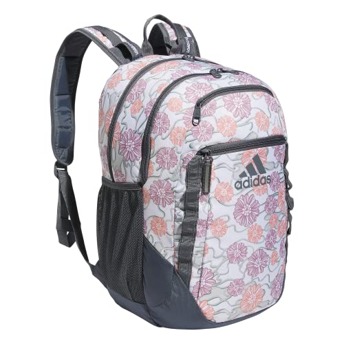 adidas Excel 6 Backpack, Seed Camo Floral White-Wonder Clay/Onix Grey, One Size