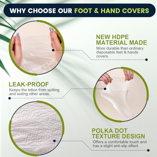 TEAWOO 200-Piece Disposable Hand and Foot Mask Set with Stickers