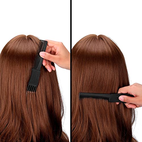 Leinuosen 3-Pack Carbon Teasing Combs with Metal Prongs