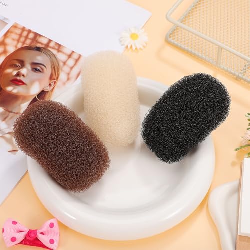 3pc Volume Bump Hair Sponge Inserts & Clips Set