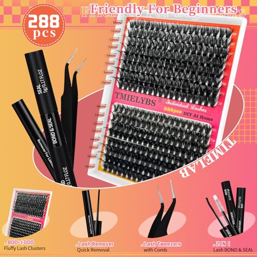 DIY Fluffy Lash Extension Kit 288pcs 80D+100D