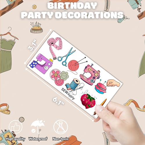 Sewing Machine Temporary Tattoos - 10 Sheets 100 PCS Party Favors