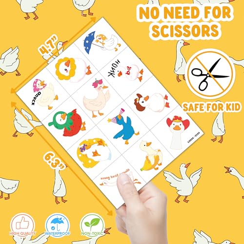 96 Pcs Goose Temporary Tattoos for Kids - Party Favors