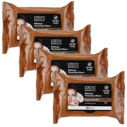 Coconut Oil Makeup Cleansing Wipes ? 30 Count | Hydrating & Gentle Face Wipes with Coconut Oil & Vitamins A, C & E | Removes Makeup| Soft & Nourishing for All Skin Types | Travel-Friendly