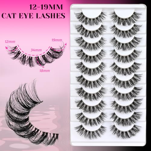 Veleasha Russian Strip Lashes D Curl 10 Pairs Pack