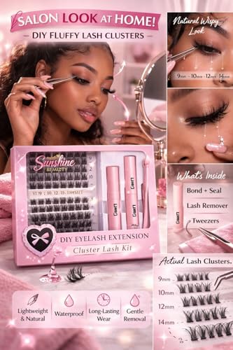 DIY Cluster Lash Extension Kit with Bond, Seal & Remover