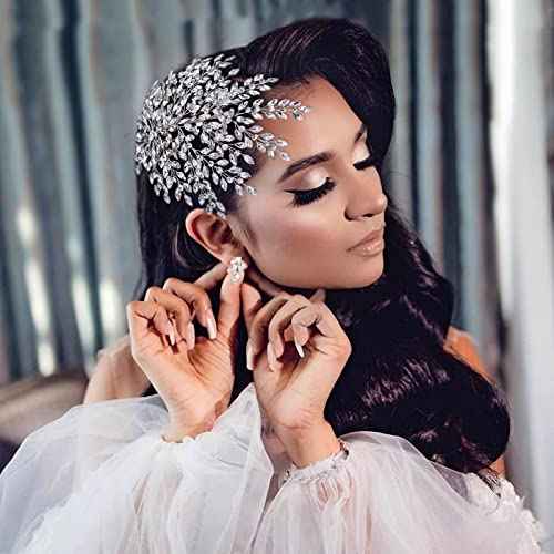 Wedding Rhinestone Hair Piece Leaf Bride Side Headpieces Crystal Hair Accessories for Brides and Bridesmaids