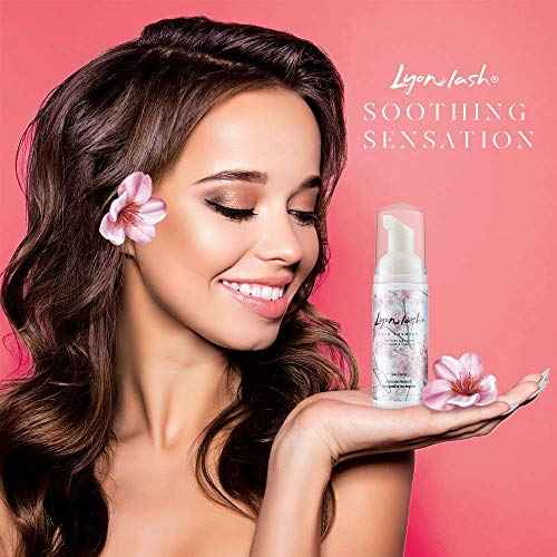 Eyelash Extension Shampoo - Lyon Lash Eyelid Foam Cleanser/Gentle Formula for Sensitive people/Paraben & Sulfate Free/Remove Eye Makeup & Oil & Dust/For Salon and Home Use (60ml without brushes)