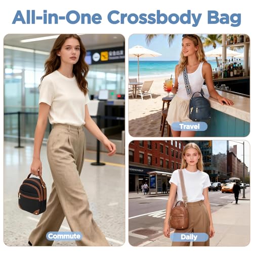 Anti Theft RFID Crossbody Bag for Women Small Travel Purse - Fiiuos