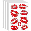 Kiss Temporary Tattoos - 10 Sheets Waterproof Red Lips