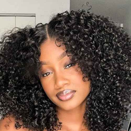 west kiss Curly Wigs Human Hair 5x7 Closure Wig Ready To Go Glueless Wigs Human Hair Pre Plucked Pre Cut Lace Front Wig For Black Women 18 Inch