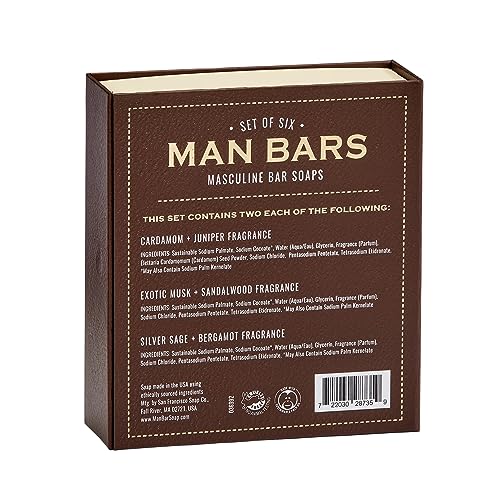 San Francisco Soap,Men Soap Gift Set | 6 Piece Man Bar Gift Set Natural Manly Fragranced 2 Ounce (Pack of 6)