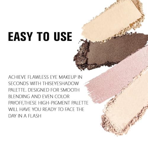 Kaely Natural Nude Powder Eyeshadow Quad 0.2oz Waterproof & Blendable