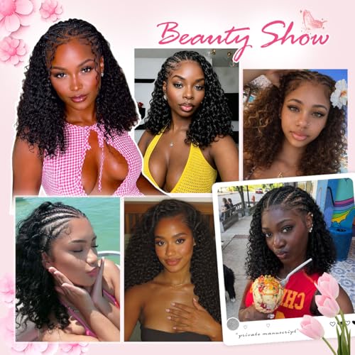 Feather Crochet Hair Extensions 14 Inch Deep Wave Synthetic