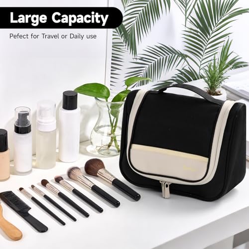 Posprica Hanging Toiletry Bag, Travel Cosmetic Bag with Multiple Compartments, Waterproof Portable Makeup Organizer for Women & Men, Ideal for Travel, Bathroom & Gym