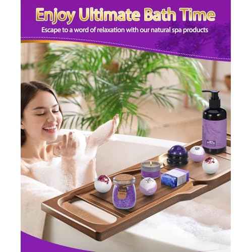 Luxury Bath Gift Set for Women, 12 Pcs Relaxing Lavender Spa Gifts for Women, Self Care Gifts For Mom Wife Girlfriend Sister - Happy Birthday, Christmas, Valentine's Day, Mothers Day Gifts
