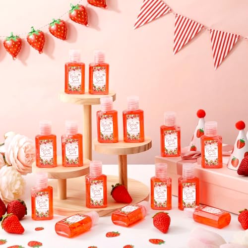 Demissle 30 Pcs Strawberry Baby Shower Favors A Berry Sweet Baby Is on The Way Mini Aloe Vera Gel Bulk Travel Size Party Prizes for Guests Gender Reveal Party Supplies