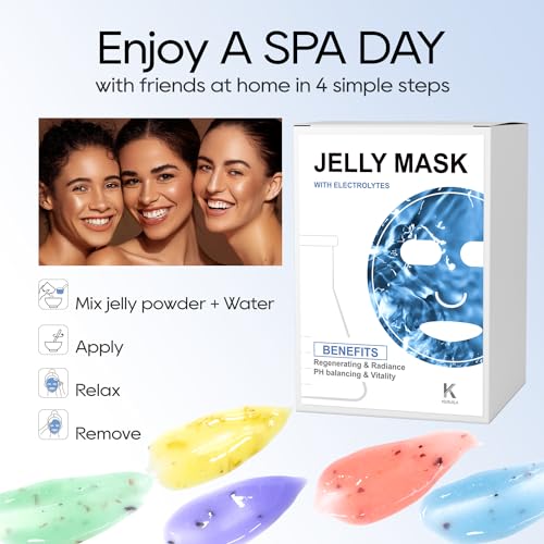 Jelly Masks For Facials Professional, Peel Off Jelly Face Mask Skincare, Jelly Mask Powder for Facials Mask Mixing Bowl Set, Hydrojelly Mask Kit for Hydrating, Nourishing Soothing