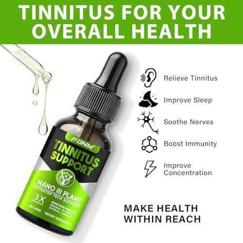 Tinnitus Relief for Ringing Ears, 60 ML Tinnitus Relief Drops, Natural Ear Support for Ringing & Noise Reduction, Soothes Discomfort & Improve Hearing, Gentle and Portable, High Absorbability