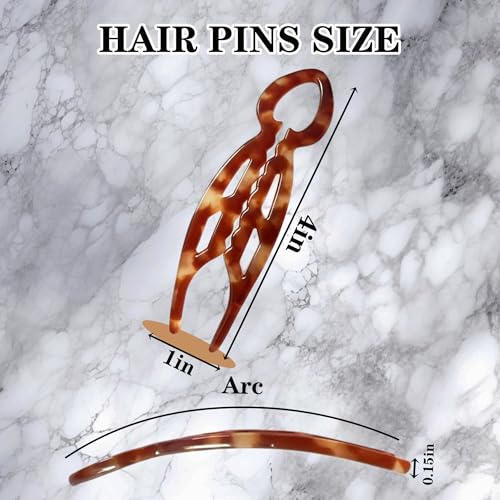 Black French Twist Hair Pins for Women - Elegant 4.2 Inch Styling Accessories