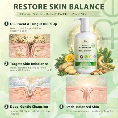 Recuren Plus Antifungal Body Wash - Back Acne & Jock Itch Relief