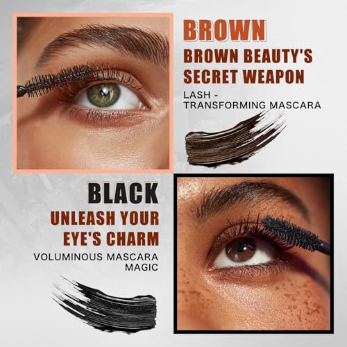 Double-Ended Black & Brown 2-in-1 Mascara - Volumizing & Lengthening