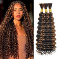 P1B30 Human Braiding Hair 30" Deep Wave #1B30 150G
