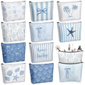 10 Pack Ocean Makeup Bags - Nautical Zipper Pouches