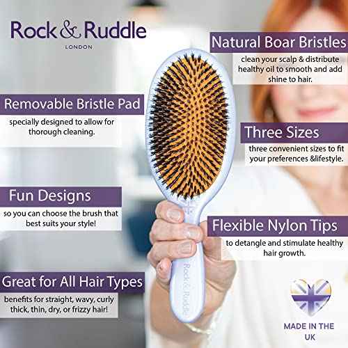 Rock & Ruddle Hair Brush L Acorn & Butterfly