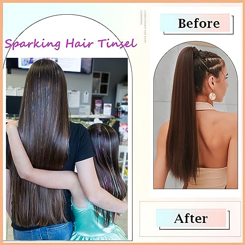 Hair Tinsel Kit 48 Inch - 20 Colors 8000 Strands
