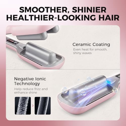 Ufree Hair Crimper Waver with Smart Timer, 1 Inch Deep Wave