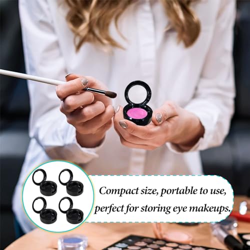 WishLotus 4Pcs Empty Makeup Eyeshadow Box, Refillable Eyeshadow Sub Container for Daily Travel Use, Empty Eyeshadow Pans for Women and Girls, 35mm (Black)