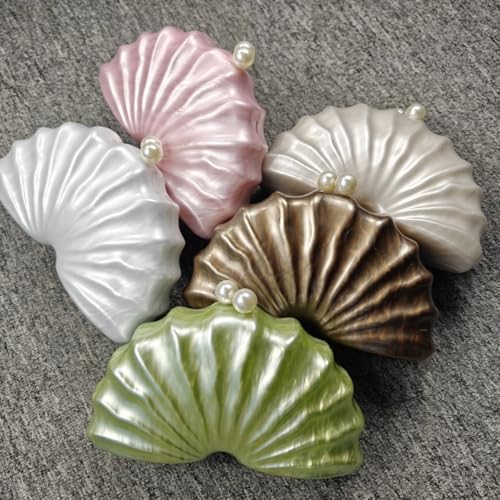 Women's Shell Clutch Handbag – Marble Acrylic Evening Bag