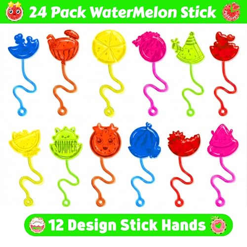 48pc Watermelon Party Favors Set - Sticky Hands & Tattoos