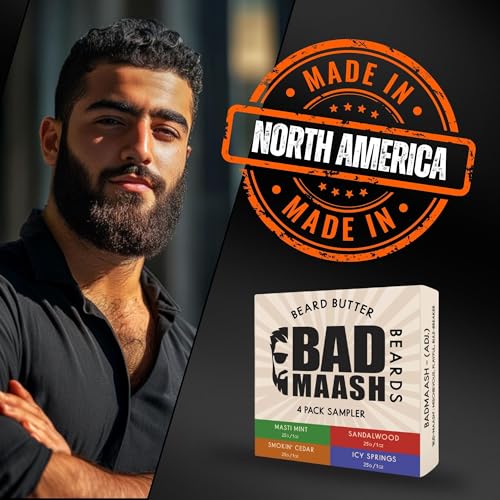 Beard Butter 4-Pack Sampler ? Premium Grooming Kit for Beard Care & Style | Infused with All-Natural Shea Butter | Made in North America | 4 x 1oz Tins