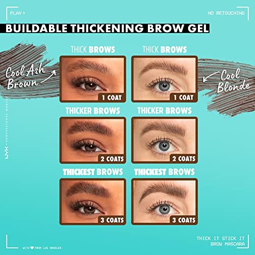NYX Thick It Stick It Brow Mascara - Cool Ash Brown Eyebrow Gel
