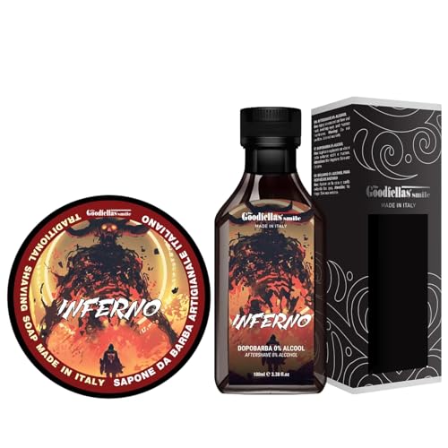 The Goodfellas' smile, INFERNO Tallow Shave Soap and Afltershave Splash Bundle, Made in Italy