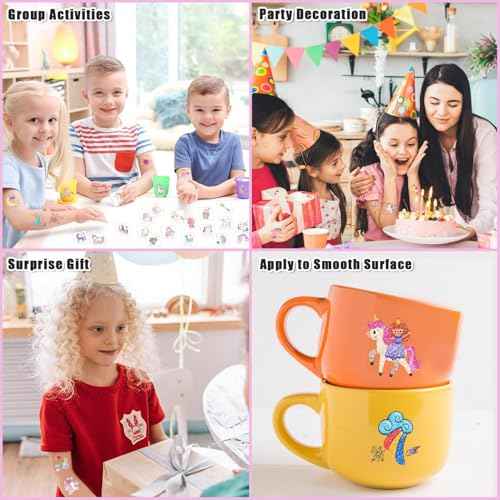 Partywind Glitter Temporary Tattoos for Kids Girls, Birthday Party Supplies Favors Decorations, Kids Goodie Bag Stuffers, Fake Tattoo Stickers for Back to School Party Games Prizes (50 Sheets)