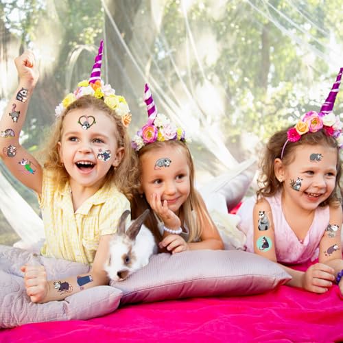 16 Sheets Possum Temporary Tattoos for Kids & Parties