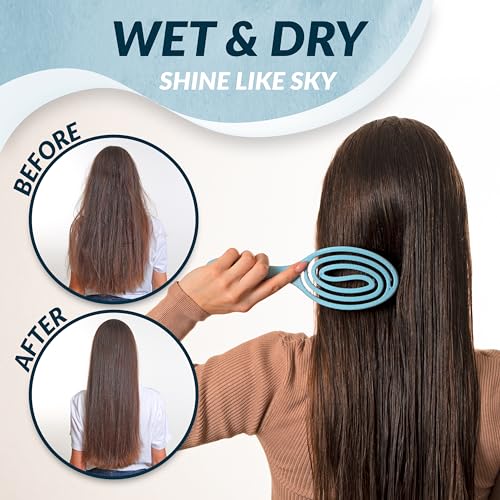 Blue MarQus Detangle Boar Hair Brush for Women & Men - Soft Bending Bristles, Eco-Friendly, Wet & Dry Hair, 1pc