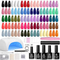 Beetles Gel Nail Polish Kit with UV Light - 54 Pcs Set with 32 Colors