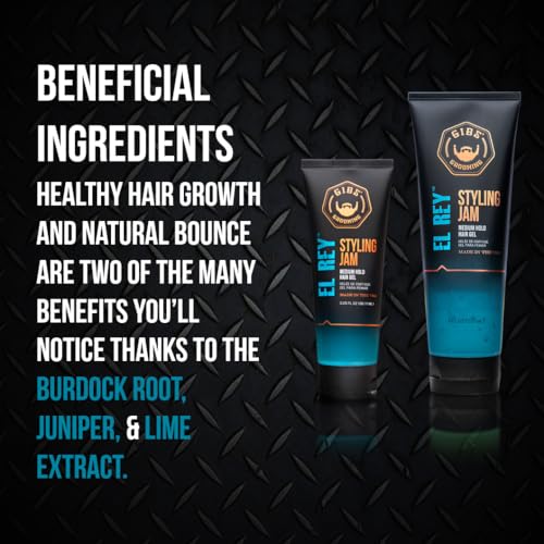 GIBS Grooming El Rey Styling Jam for Men, Medium Hold Hair Gel
