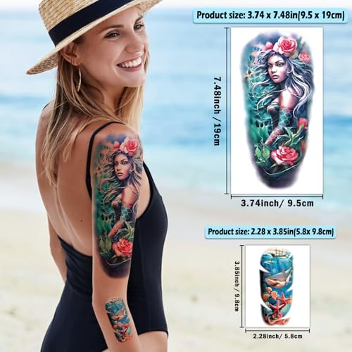 77 Sheets Temporary Tattoo Stickers - Ocean & Sea Life Design