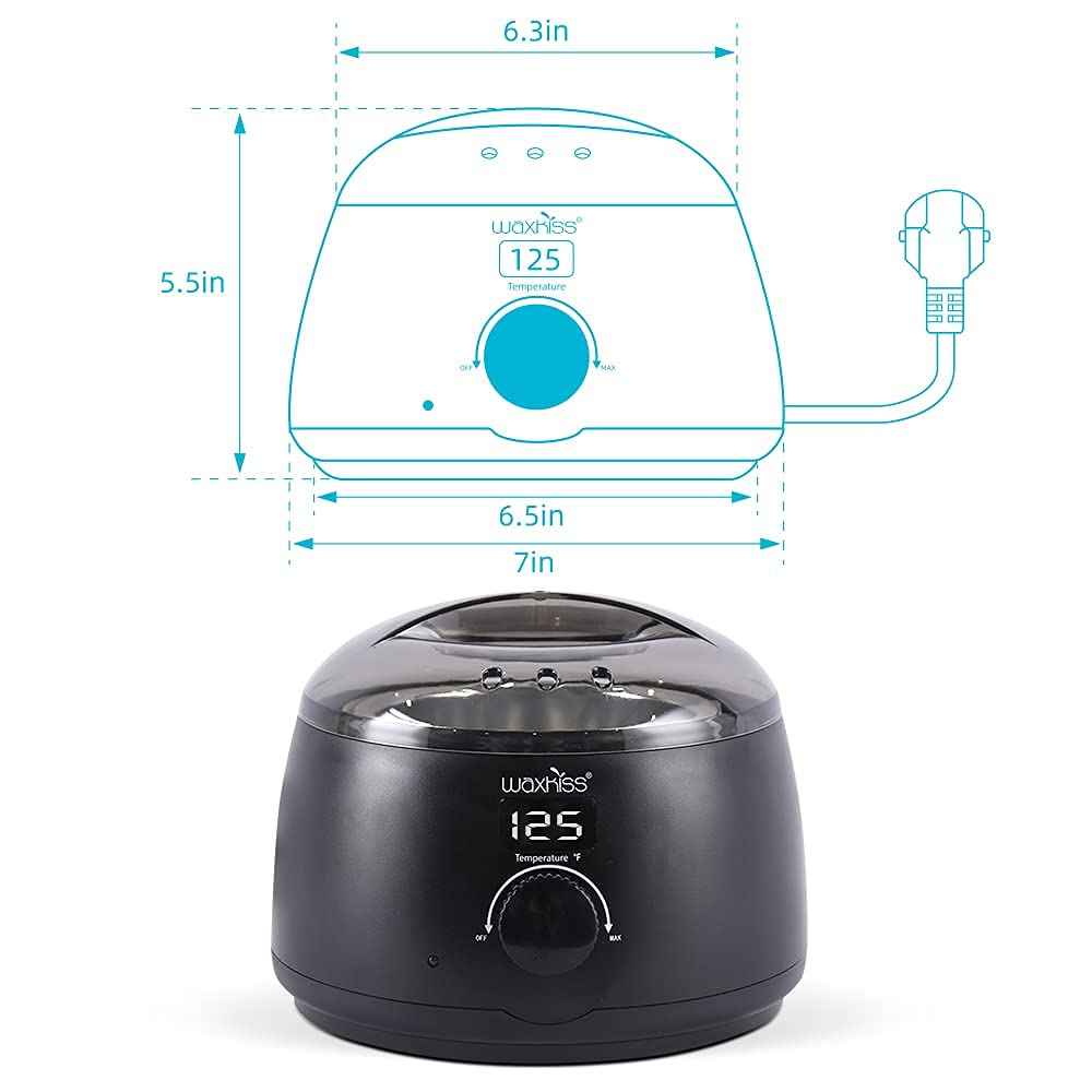waxkiss Digital Hair Removal Warmer with See-Through Lid and 14oz Pot