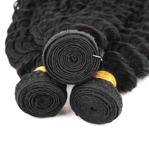 Human Hair Bundles Brazilian Deep Wave Human Hair 3 Bundles 20 22 24inch 100% Unprocessed Virgin Deep Wave Curly Water Wave Wet and Wavy Weaves