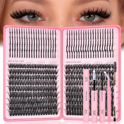 D Curl Lash Clusters Kit 12-22mm Fluffy Extensions