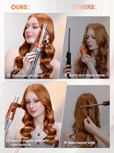 SHEGLAM Automatic Curling Iron 1 1/4" - Fast Heating, 3 Temps