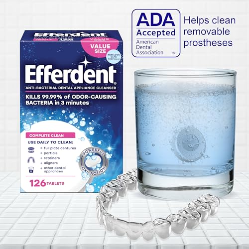 Efferdent Complete Clean Denture & Retainer Cleaner Tablets, 126 Count